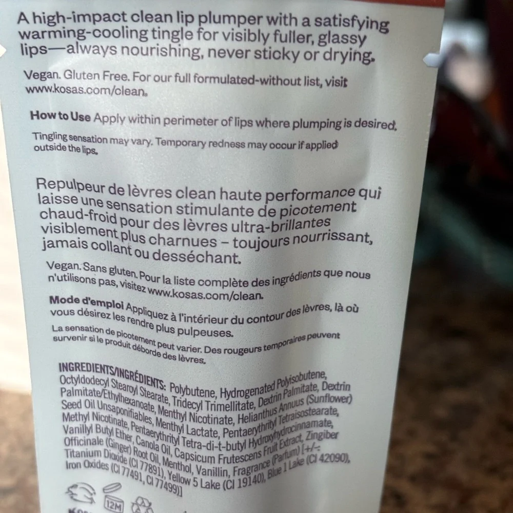 Kosas Lip Plumper Gloss in Neutral Brown-Pink BNIB